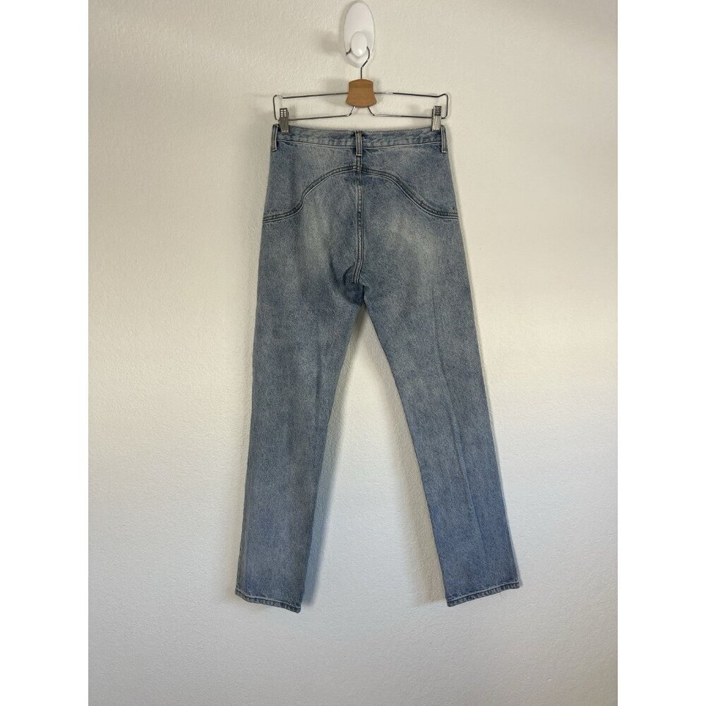 J.Galt Shanghai Women Light Blue Wash Button Fly Straight Low Rise Denim Jeans S